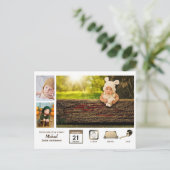 Carte Postale STATISTIQUES DE BÉBÉ GARÇON Collage de photos Rust (Debout devant)