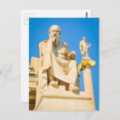 Carte Postale Statue ancienne du philosophe à Athènes, Grèce (Devant / Derrière)