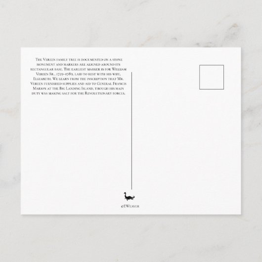 Carte postale Statue Ange Hantée (Dos)