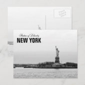 Carte Postale Statue blanche noire de la Liberté - NY New York (Devant / Derrière)