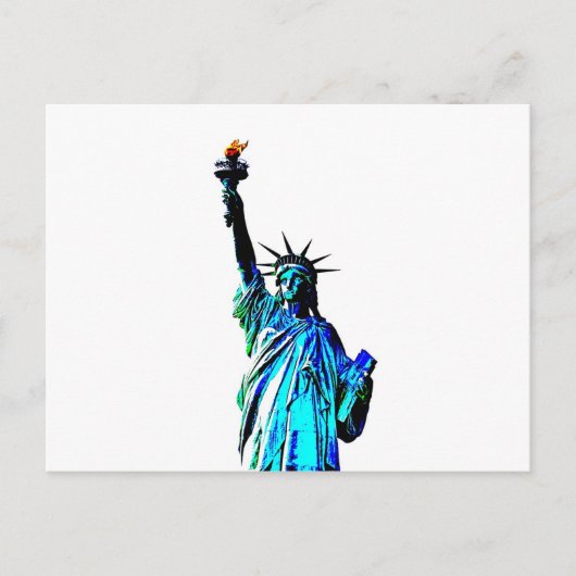 Carte Postale Statue bleue de Lady Liberty (Devant)