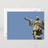 Carte postale Statue Christophe Colomb (Devant / Derrière)