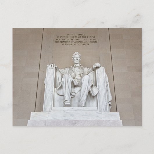 Carte Postale Statue d'Abraham Lincoln (Devant)