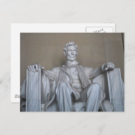 Carte Postale Statue d'Abraham Lincoln (Devant / Derrière)