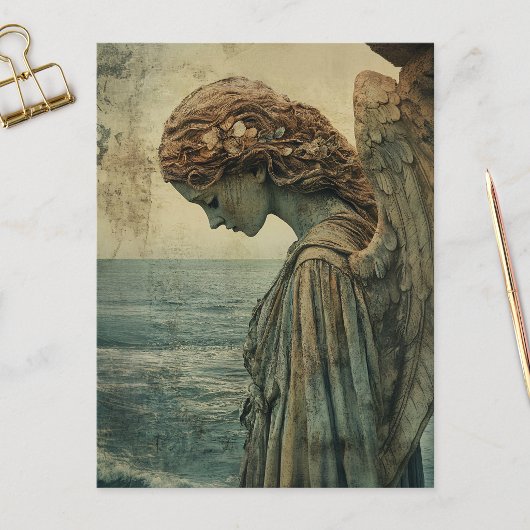 Carte Postale Statue d'ange avec patine