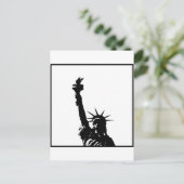 Carte Postale Statue d'Art Pop Noir & Blanc de Liberty Silhouett (Debout devant)