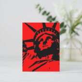 Carte Postale Statue d'Art Rouge Pop de la Liberté (Debout devant)