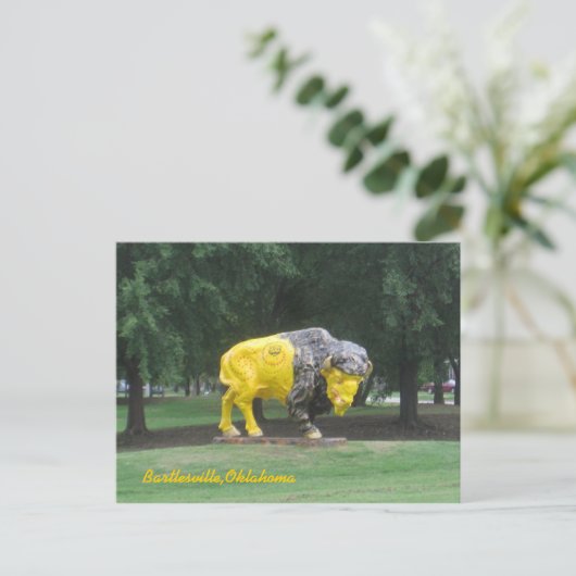 Carte Postale Statue de bison (Debout devant)