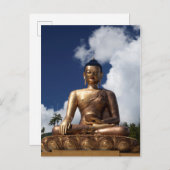 Carte Postale Statue de Bouddha assise (Devant / Derrière)