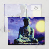 Carte Postale Statue de Bouddha avec soleil (Devant / Derrière)