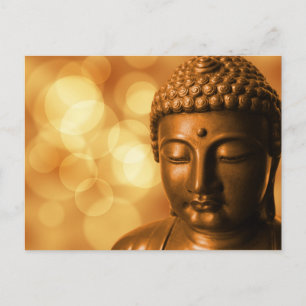 Carte Postale Statue de Bouddha de bronze avec Arrière - plan de