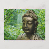 Carte Postale Statue de Bouddha paisible dans une forêt verte fe (Devant)