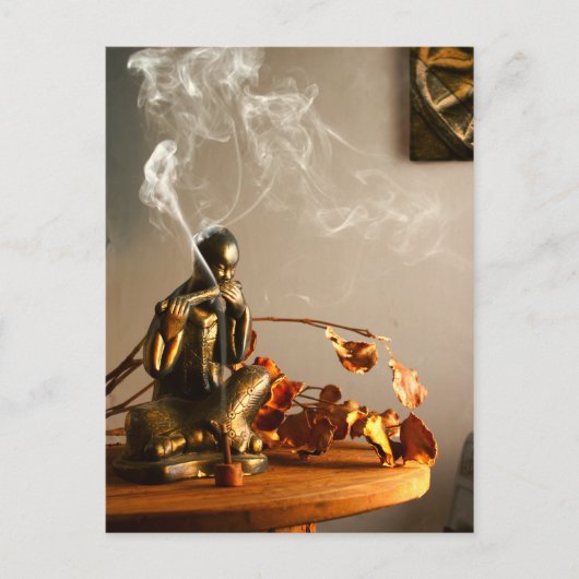 Carte Postale Statue de Bouddha Salle de prière Encens (Devant)