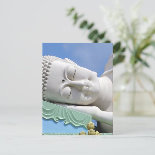 Carte Postale Statue De Bouddha Se Reposant Dormir Joyeuse Paix (Debout devant)