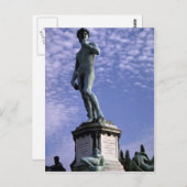 Carte Postale Statue de bronze, David par Michel-Ange, Florence, (Devant / Derrière)