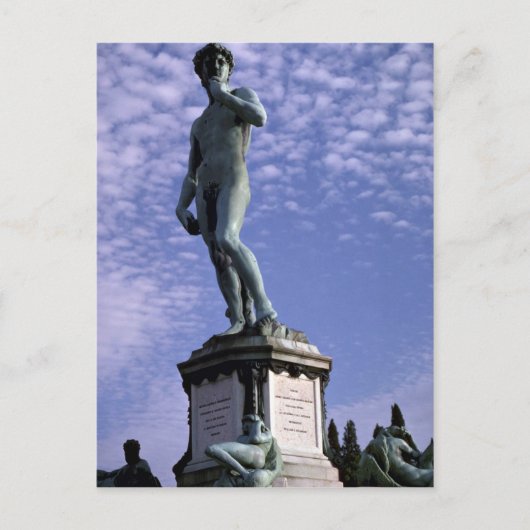 Carte Postale Statue de bronze, David par Michel-Ange, Florence, (Devant)