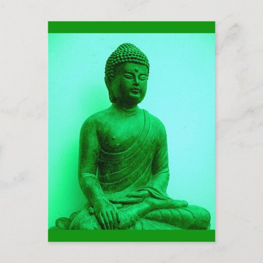 Carte Postale Statue de bronze vert bouddha de Sharles (Devant)