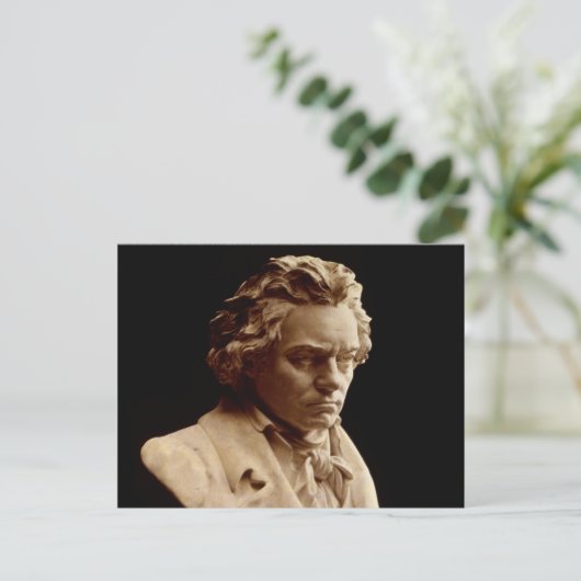 Carte Postale Statue de buste de Beethoven (Debout devant)