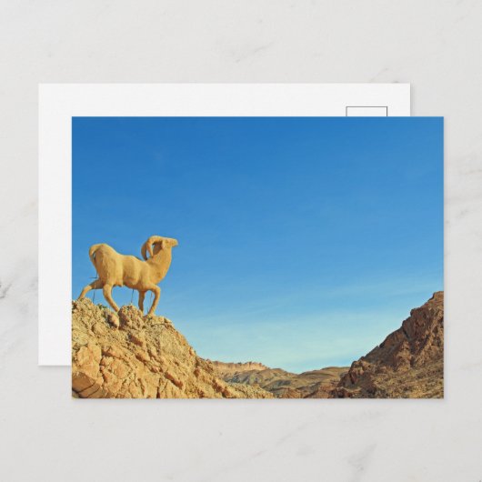 Carte Postale Statue de chèvre tunisienne (Devant / Derrière)