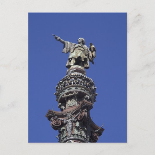 Carte Postale Statue de Columbus, Barcelone (Devant)