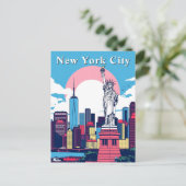 Carte Postale Statue de comic rétro Pop Art New York City (Debout devant)