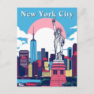 Carte Postale Statue de comic rétro Pop Art New York City