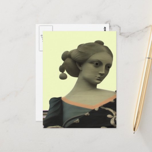 Carte Postale Statue de dame (Devant/Arrière en situation)