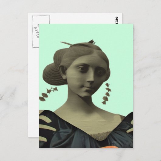 Carte Postale Statue de dame (Devant / Derrière)