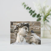 Carte Postale Statue de David et pigeon (Debout devant)