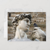 Carte Postale Statue de David et pigeon (Devant / Derrière)