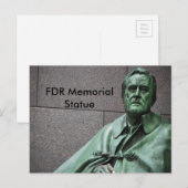 Carte Postale Statue de Franklin Roosevelt au Mémorial FDR (Devant / Derrière)
