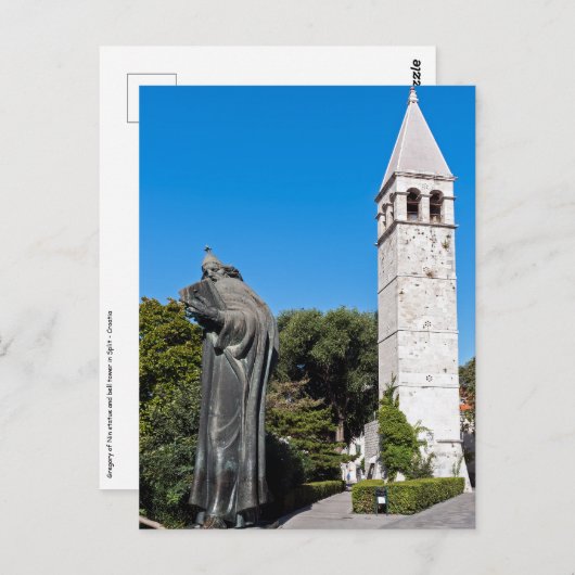 Carte Postale Statue de Grégoire de Nin à Split - Dalmatie, Croa (Devant / Derrière)