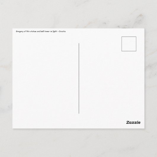 Carte Postale Statue de Grégoire de Nin à Split - Dalmatie, Croa (Dos)