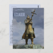 Carte Postale Statue de Huyna Cápac Cuenca Équateur (Devant / Derrière)