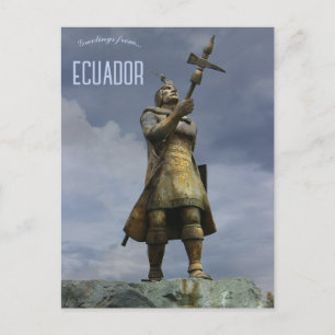 Carte Postale Statue de Huyna Cápac Cuenca Équateur
