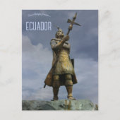 Carte Postale Statue de Huyna Cápac Cuenca Équateur (Devant)