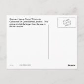 Carte Postale Statue de Jésus (Dos)