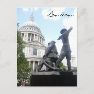 Carte Postale statue de la cathédrale st pauls
