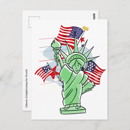 Carte Postale Statue de la Liberté (Devant / Derrière)