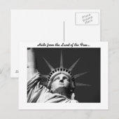 Carte postale Statue de la Liberté (Devant / Derrière)