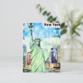 Carte postale (* Statue de la Liberté) (Debout devant)