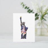 Carte Postale Statue De La Liberté Américaine États-Unis Drapeau (Debout devant)