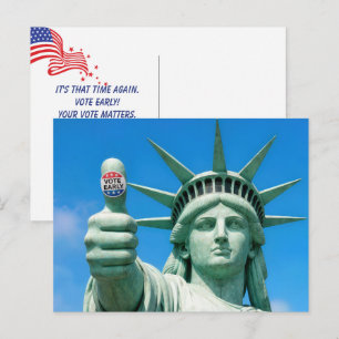 Carte Postale Statue de la Liberté avec autocollant de vote anti