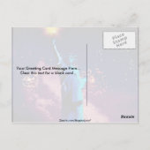 Carte Postale Statue de la Liberté avec feu d'artifice (Dos)