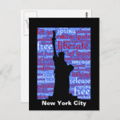 Carte Postale Statue de la Liberté de New York (Devant / Derrière)