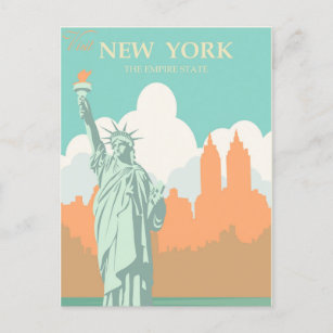 Carte Postale Statue de la Liberté de New York Vintage