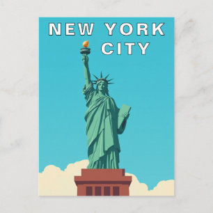 Carte Postale Statue de la Liberté de New York vintage