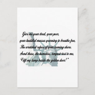 Carte Postale Statue de la Liberté - Donnez-moi votre fatigué...