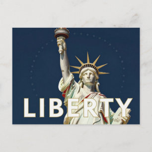 Carte Postale Statue de la Liberté Étoiles Patriotique Américain