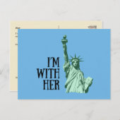 Carte Postale Statue de la Liberté : Je suis avec elle (Devant / Derrière)